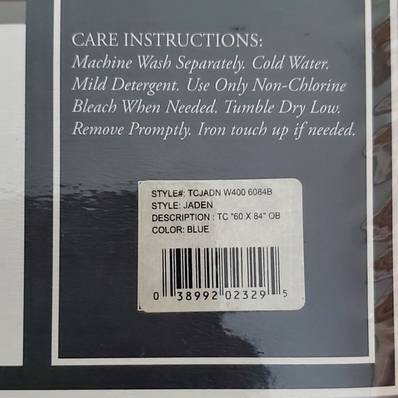 60" x 84" Oblong "Jaden" Blue Floral Tablecloth by Waterford Linens - Picture 7 of 9